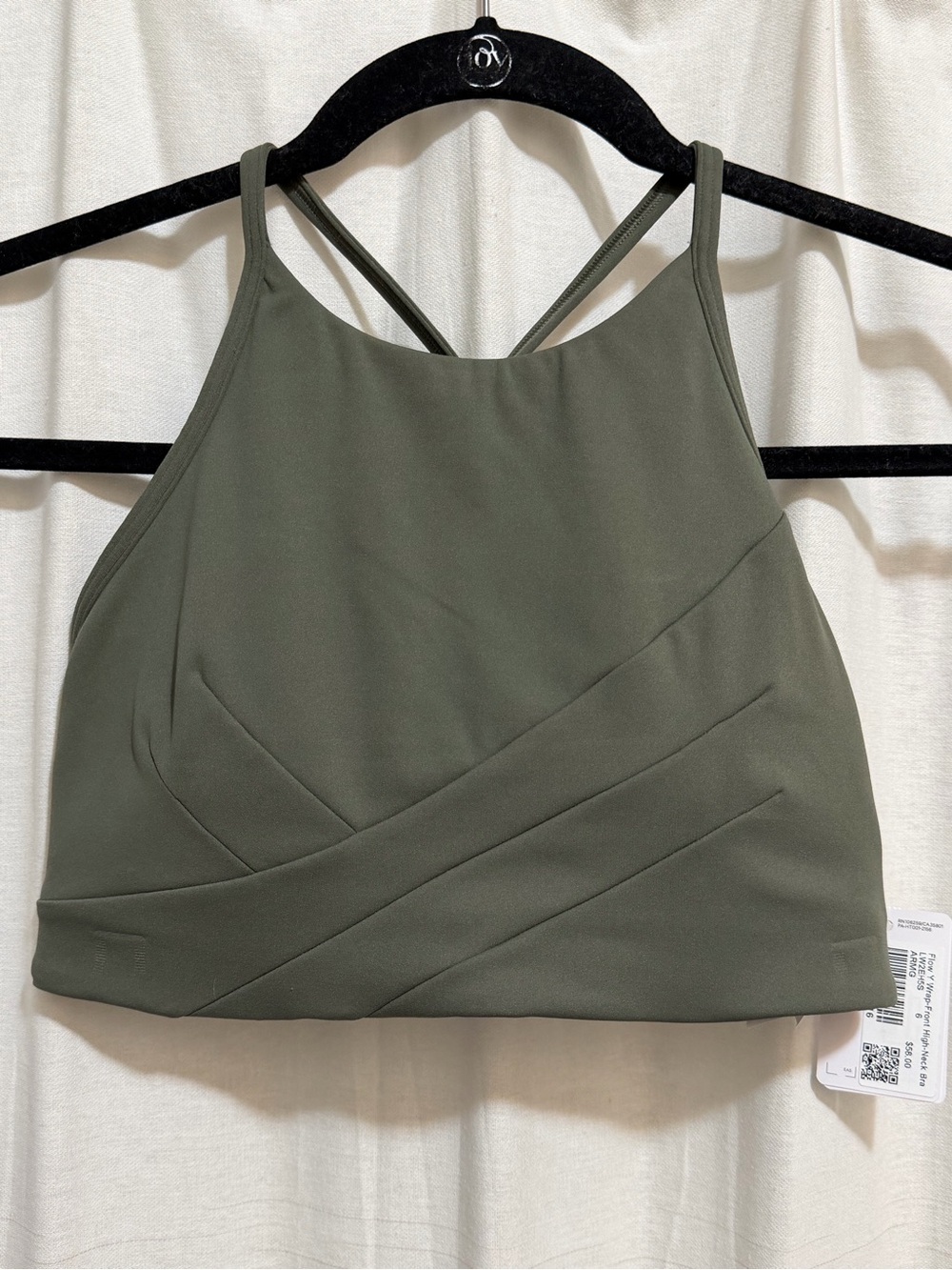 Lululemon | Flow Y Wrap-Front High-Neck Bra | B/C Cup | Army Green